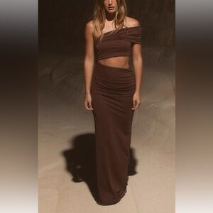 Zara ASYMMETRIC CUT OUT MAXI DRESS